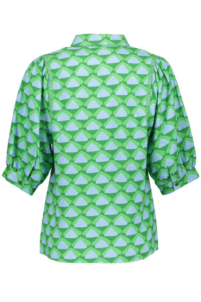 BLOUSE MET PATROON 53458 20 000530 GREEN/BLUE